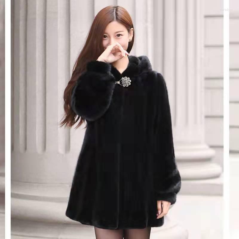 Women' Fur Winter Hooded Mid-length Faux Mink Coat Women Warm Thickening Overcoat Plush Soft Parkas Korean Outwear Top Jacket T69, Black
Women' Fur Winter Hooded Mid-length Faux Mink Coat Women Warm Thickening Overcoat Plush Soft Parkas Korean Outwear Top Jacket T69, Black