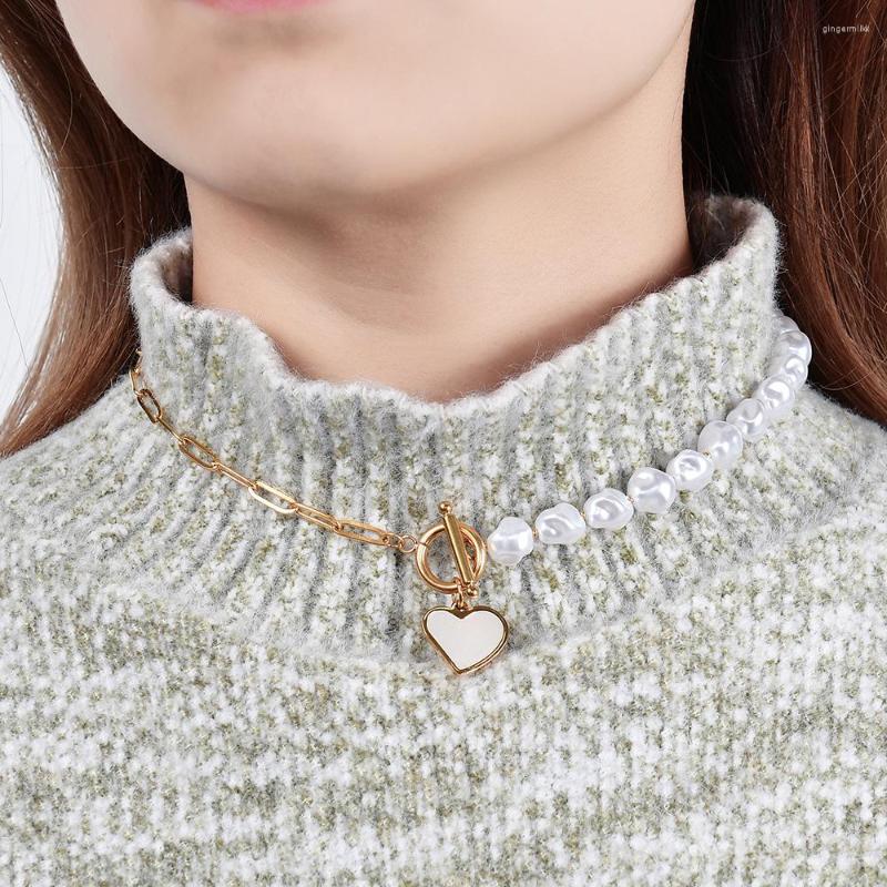 Choker Simulated Pearl Heart Necklace For Women Stainless Steel Necklaces Collar Chain Gothic Jewelry Gift Bijoux
Choker Simulated Pearl Heart Necklace For Women Stainless Steel Necklaces Collar Chain Gothic Jewelry Gift Bijoux