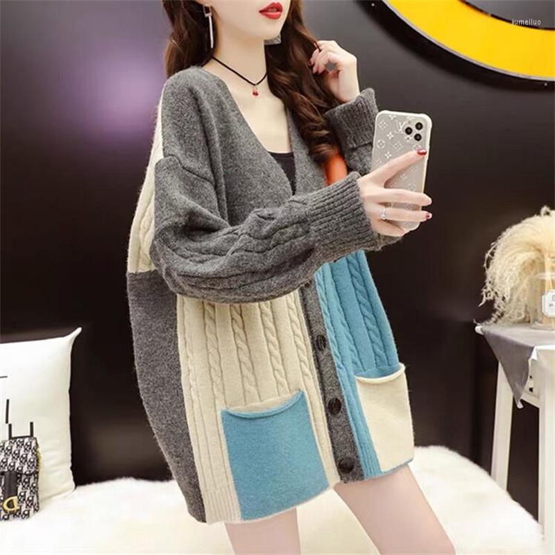Women's Knits 2022 Spring Autumn Coats Women's Clothing Stitching Coarse Twist Sweater Women Loose Knit Cardigan Jacket D1104, Beige
Women's Knits 2022 Spring Autumn Coats Women's Clothing Stitching Coarse Twist Sweater Women Loose Knit Cardigan Jacket D1104, Beige