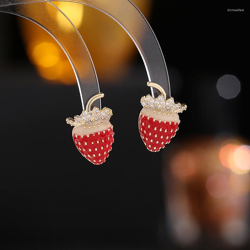 Stud Earrings Red Enamel Plated Strawberry For Girls Korean Creative Fruit Ear Studs Simple Statement Jewelry
Stud Earrings Red Enamel Plated Strawberry For Girls Korean Creative Fruit Ear Studs Simple Statement Jewelry
