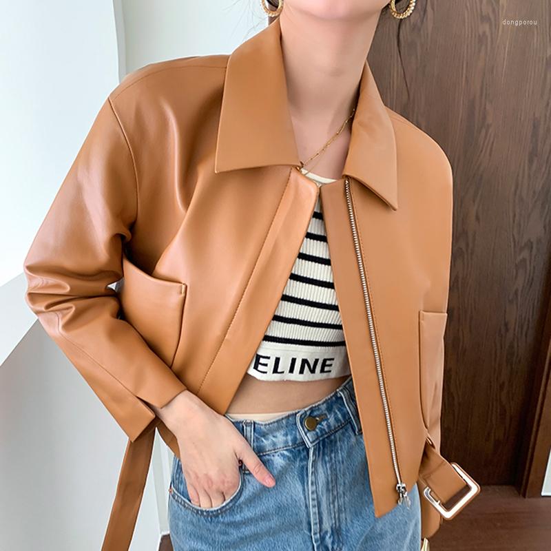Women's Leather Lady Spring Jackets Full Sleeve Fashion Bomber Genuine Sheepskin 3 Colors Motorcycle Coat AEL4059, Black
Women's Leather Lady Spring Jackets Full Sleeve Fashion Bomber Genuine Sheepskin 3 Colors Motorcycle Coat AEL4059, Black