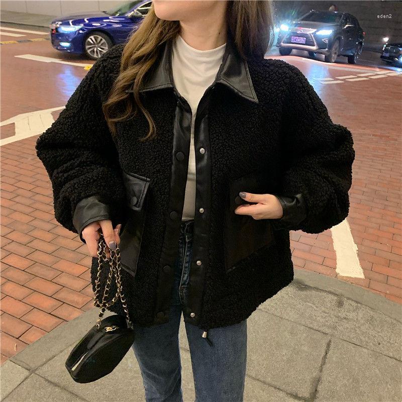 Women' Fur Anbenser Women' Leather Jacket Corduroy Stitching Autumn And Winter Korean Style Loose Short Motorcycle LeatherJacket Trend, Black
Women' Fur Anbenser Women' Leather Jacket Corduroy Stitching Autumn And Winter Korean Style Loose Short Motorcycle LeatherJacket Trend, Black