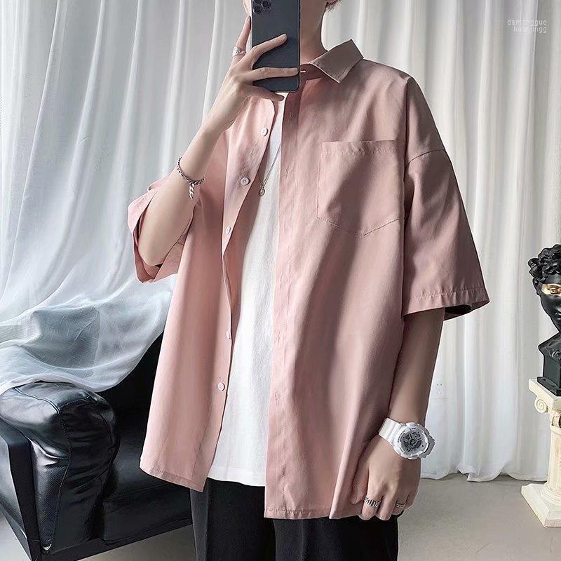 Men's Casual Shirts Men's Long Men Japan Pink Style Summer Short-sleeved Young Students Loose 2022 Daily Solid Black White
Men's Casual Shirts Men's Long Men Japan Pink Style Summer Short-sleeved Young Students Loose 2022 Daily Solid Black White