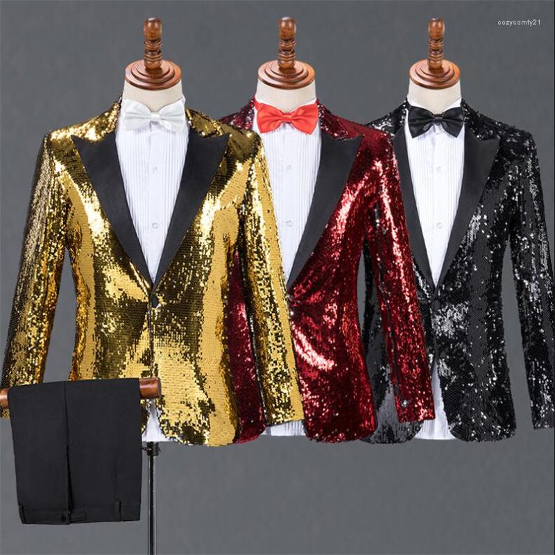 Men' Suits Blazer Men Groom Suit Set With Pants Singer Fashion Mens Sequins Costume Star Style Stage Clothing Formal Dress Gold Red, Black
Men' Suits Blazer Men Groom Suit Set With Pants Singer Fashion Mens Sequins Costume Star Style Stage Clothing Formal Dress Gold Red, Black