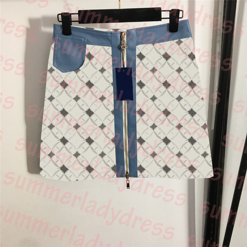 Letter Print Skirt Designer Women Dress Leather Patchwork High Waist Zipper A Line Skirts Short Dresses, White
Letter Print Skirt Designer Women Dress Leather Patchwork High Waist Zipper A Line Skirts Short Dresses, White