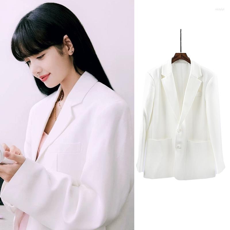 Women' Suits Kpop Korean Celebrity Office Casual Lady Notched Collar Blazers Women Fashion White Single Breasted Jacket Female Elegant
Women' Suits Kpop Korean Celebrity Office Casual Lady Notched Collar Blazers Women Fashion White Single Breasted Jacket Female Elegant