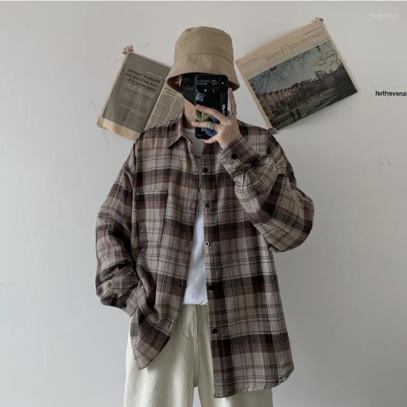 Men's Casual Shirts Spring Plaid Shirt Men's Fashion Contrast Cotton Retro Men Streetwear Wild Loose Long Sleeve Mens -XL, Brown
Men's Casual Shirts Spring Plaid Shirt Men's Fashion Contrast Cotton Retro Men Streetwear Wild Loose Long Sleeve Mens -XL, Brown