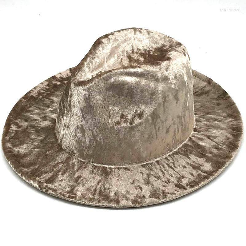 Berets Pure Color Gold Velvet Fedora Hat With Big Brim Jazz Top Ladies Fashion Casual
Berets Pure Color Gold Velvet Fedora Hat With Big Brim Jazz Top Ladies Fashion Casual