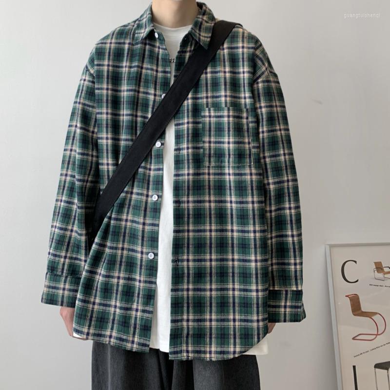 Men's Casual Shirts Spring Cotton Plaid Shirt Men Fashion Retro Oversized Mens Streetwear Korean Loose Pocket Long Sleeve, Blue
Men's Casual Shirts Spring Cotton Plaid Shirt Men Fashion Retro Oversized Mens Streetwear Korean Loose Pocket Long Sleeve, Blue
