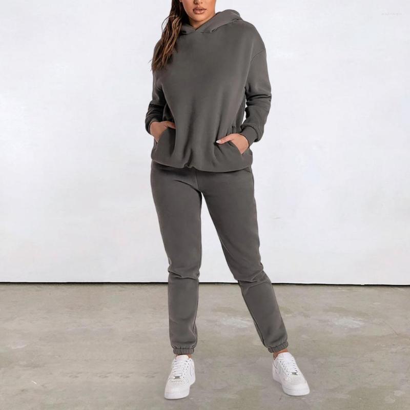 Women' Two Piece Pants 2 Pcs/Set Women Autumn Tracksuit Solid Color Elastic Waist Hoodie Set Long Sleeves Patch Pocket Sweatpants Suit, Black
Women' Two Piece Pants 2 Pcs/Set Women Autumn Tracksuit Solid Color Elastic Waist Hoodie Set Long Sleeves Patch Pocket Sweatpants Suit, Black