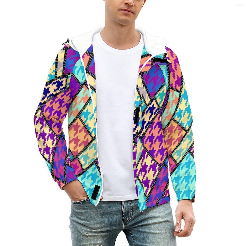 Men' Jackets Colorful Houndstooth Thick Casual Patchwork Style Coats Winter Vintage Jacket Hooded Graphic Loose Windbreakers Big Size, Style-1
Men' Jackets Colorful Houndstooth Thick Casual Patchwork Style Coats Winter Vintage Jacket Hooded Graphic Loose Windbreakers Big Size, Style-1