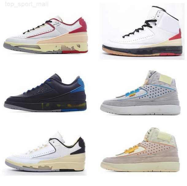 Jumpman 2 Men Basketball Shoes Designer Sneakers Low SP Union X 2s Grey Fog Chicago Rubber Sole Varsity Royal Red Thick Sole Chaussures nice