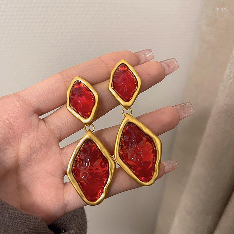 Dangle Earrings Retro Style Red Glass Exaggerated Long Drop For Women Fashion Jewelry Gift
Dangle Earrings Retro Style Red Glass Exaggerated Long Drop For Women Fashion Jewelry Gift