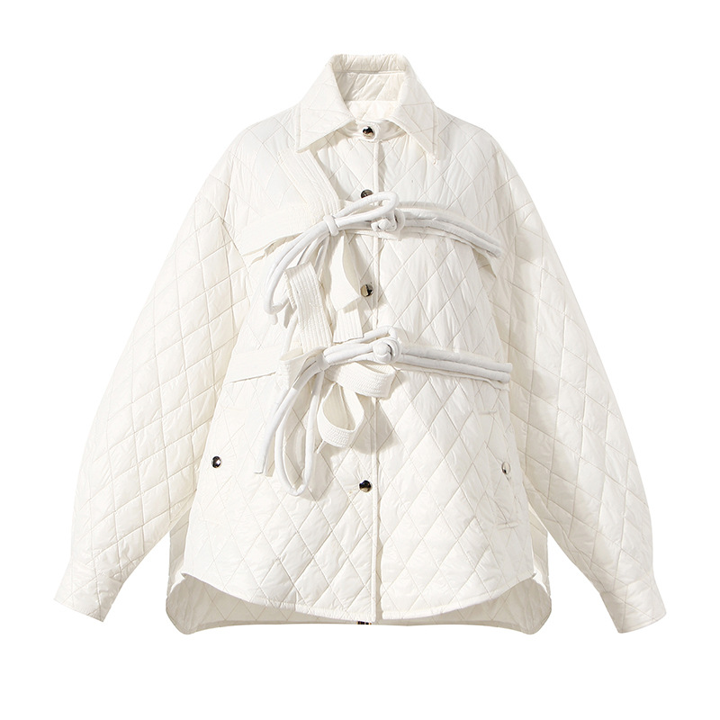 Women' Jackets Bow Big Size White Cotton-padded Coat Long Sleeve Loose Fit Women Parkas
Women' Jackets Bow Big Size White Cotton-padded Coat Long Sleeve Loose Fit Women Parkas