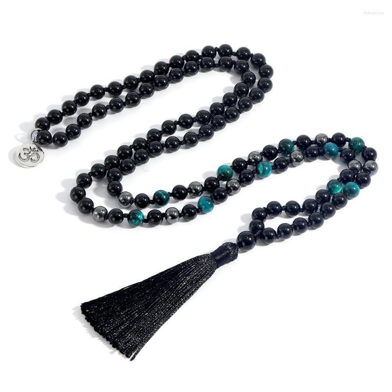 Pendant Necklaces Matte Black Onyx & Moonstone Knotted Beads 108 Mala Fashion Men's And Women's Necklace Blessing Charm Jewelry
Pendant Necklaces Matte Black Onyx & Moonstone Knotted Beads 108 Mala Fashion Men's And Women's Necklace Blessing Charm Jewelry