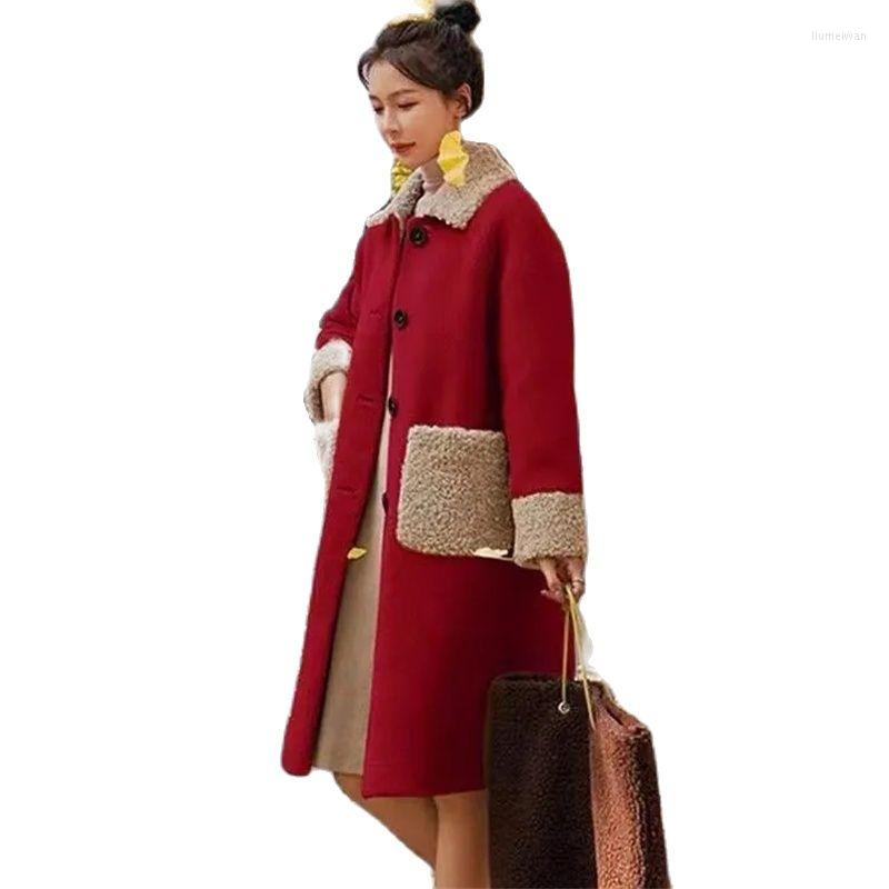 Women' Wool Winter Women Fat Female Woolen Jacket Loose Velvet Thick Casual Mid-length Lamb Coat Trendy Lins A899, Blue
Women' Wool Winter Women Fat Female Woolen Jacket Loose Velvet Thick Casual Mid-length Lamb Coat Trendy Lins A899, Blue