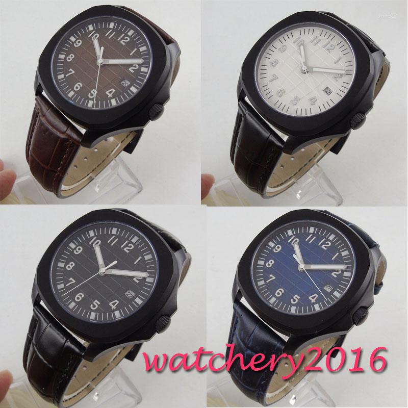 Wristwatches 40mm Sterile Dial Date Sapphire Glass PVD Luminous Automatic Men's Watch, White dial
Wristwatches 40mm Sterile Dial Date Sapphire Glass PVD Luminous Automatic Men's Watch, White dial