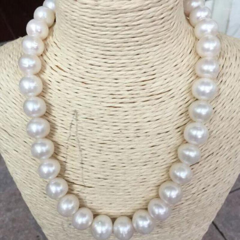 Chains Classic 10-11mm Freshwater Round White Pearl Necklace 925silver