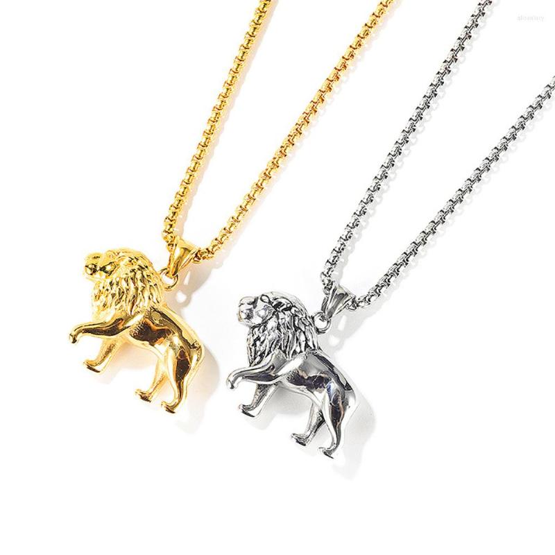 Chains Stainless Steel King Of The Forest Gold Animal Lion Pendant Necklace Men Punk Rock Jewelry Gift With 60cm Chian
Chains Stainless Steel King Of The Forest Gold Animal Lion Pendant Necklace Men Punk Rock Jewelry Gift With 60cm Chian