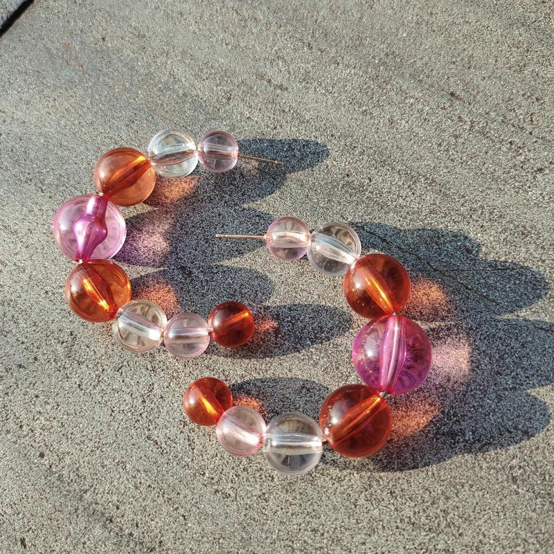 Hoop Earrings Dvacaman Statement Candy Color Transparent Acrylic Beaded For Women Round Ball C-Shaped Jewelry Party
Hoop Earrings Dvacaman Statement Candy Color Transparent Acrylic Beaded For Women Round Ball C-Shaped Jewelry Party