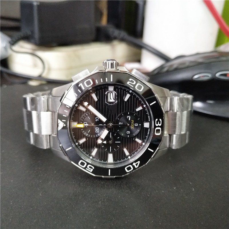 Men's watch master stainless steel case quartz movement watch male stopwatch steel band ikwatches 01