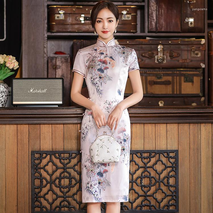 Ethnic Clothing Chinese Women Cheongsam Sexy Short Sleeve Vestido Evening Gown Vintage Ladies Qipao Traditional Party Dress Qi Pao
Ethnic Clothing Chinese Women Cheongsam Sexy Short Sleeve Vestido Evening Gown Vintage Ladies Qipao Traditional Party Dress Qi Pao
