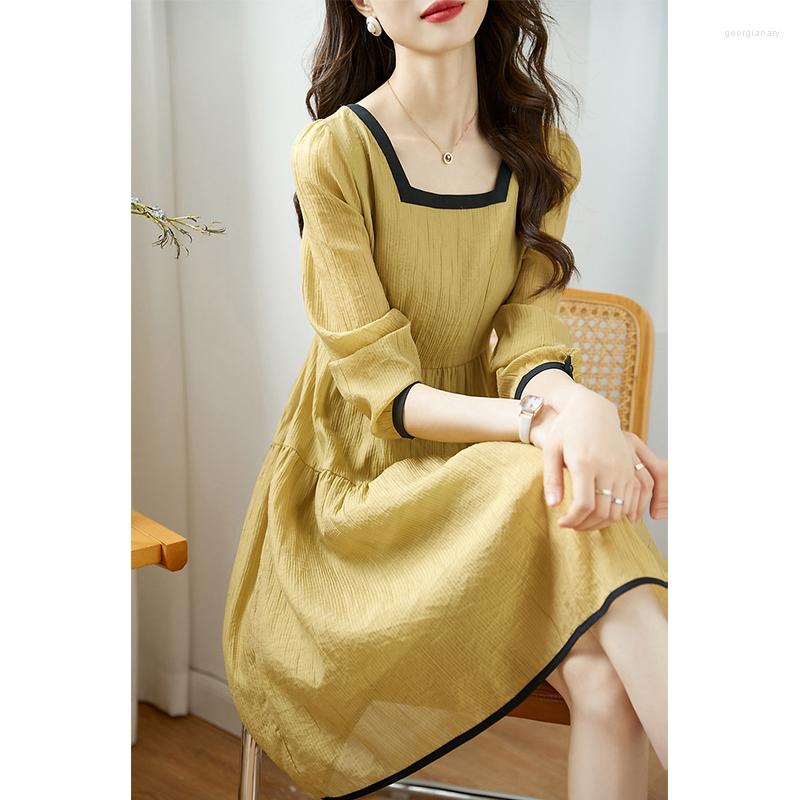 Casual Dresses Contrast Color Party Led The French To Restore Ancient Ways Of Fund 2022 Autumn Temperament Waist Dress, Yellow
Casual Dresses Contrast Color Party Led The French To Restore Ancient Ways Of Fund 2022 Autumn Temperament Waist Dress, Yellow