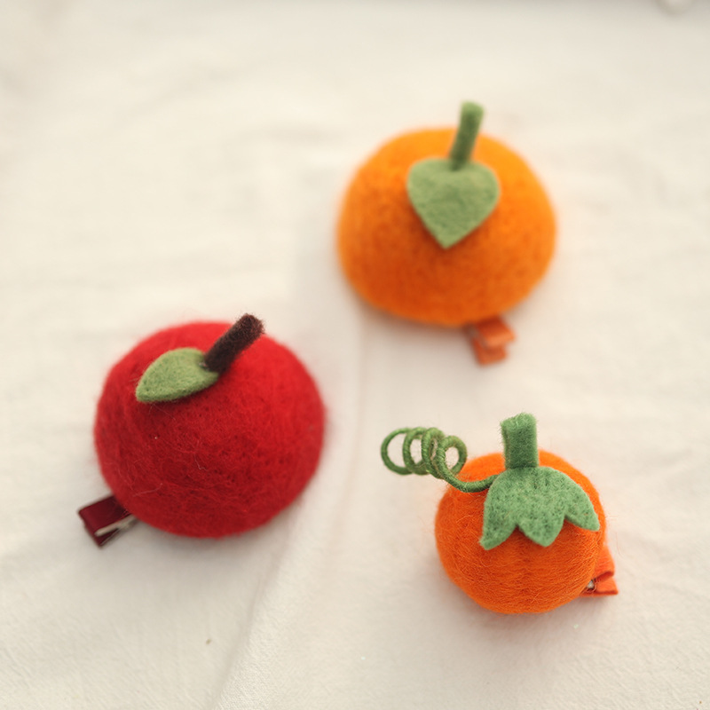 Girl Hair Clips & Barrettes Lovely Handmade Wool Felt Hair Clip 3D Apple Orange Autumn Winter Children Hair Accessories BR064
Girl Hair Clips & Barrettes Lovely Handmade Wool Felt Hair Clip 3D Apple Orange Autumn Winter Children Hair Accessories BR064