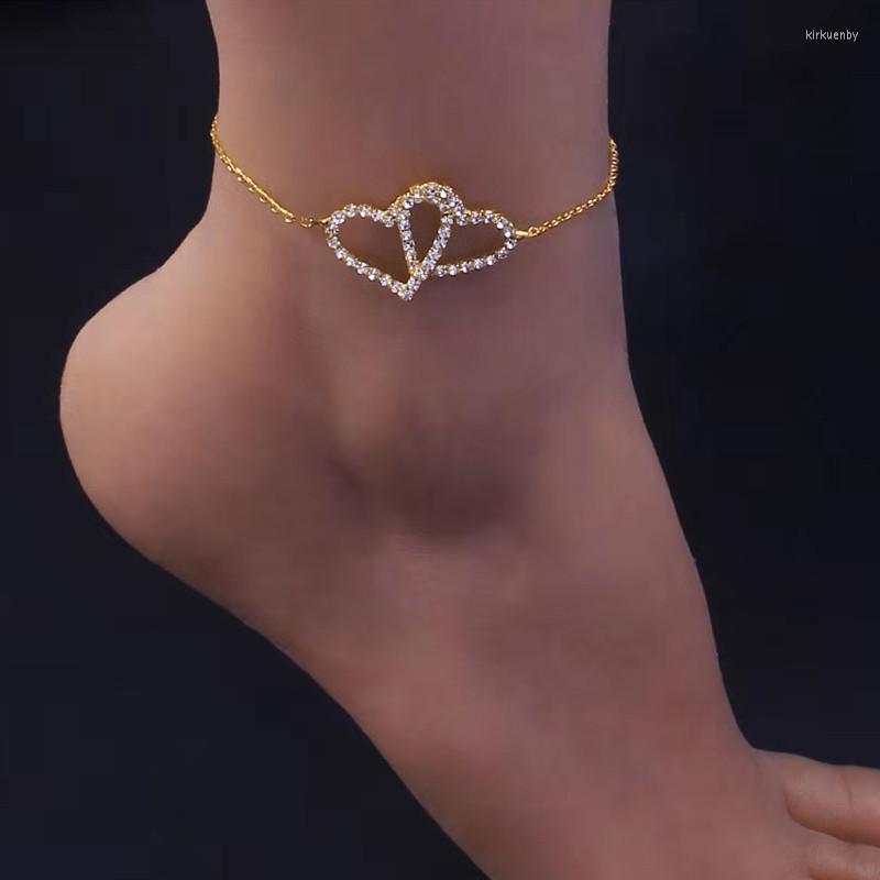 Anklets Fashion Crystal Double Love Heart For Women Sweet Summer Beach Foot Chain Jewelry Gifts
Anklets Fashion Crystal Double Love Heart For Women Sweet Summer Beach Foot Chain Jewelry Gifts