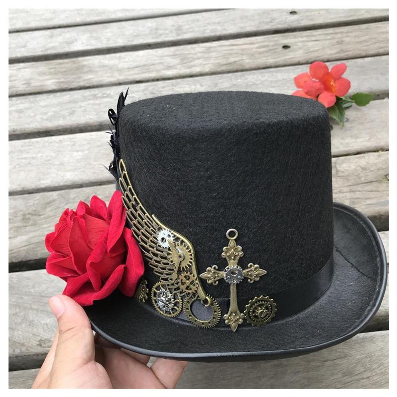 Berets Fashion Steampunk Top Hat With Rose For Women Dance Party Cosplay Size 57CM, Black
Berets Fashion Steampunk Top Hat With Rose For Women Dance Party Cosplay Size 57CM, Black