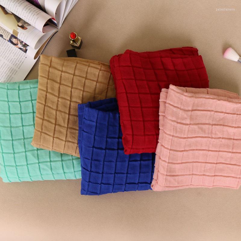 Scarves Solid Color Cotton Hijab Crinkle Scarf Women Plaid Viscose Shawls Pleated Muslim Headscarf Colors Long Wraps 170 85cm
Scarves Solid Color Cotton Hijab Crinkle Scarf Women Plaid Viscose Shawls Pleated Muslim Headscarf Colors Long Wraps 170 85cm