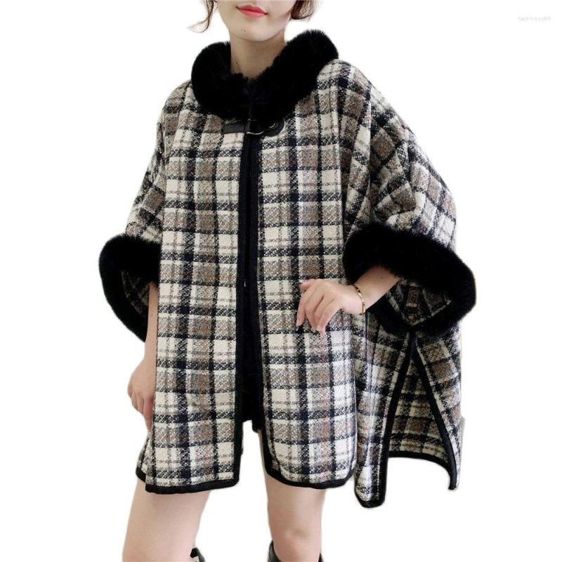 Women's Fur Winter Luxurious Cape Jackets Womens Plaid Faux Coats Big Collar Female Overcoats Lady Trendy Shawl, Beige
Women's Fur Winter Luxurious Cape Jackets Womens Plaid Faux Coats Big Collar Female Overcoats Lady Trendy Shawl, Beige