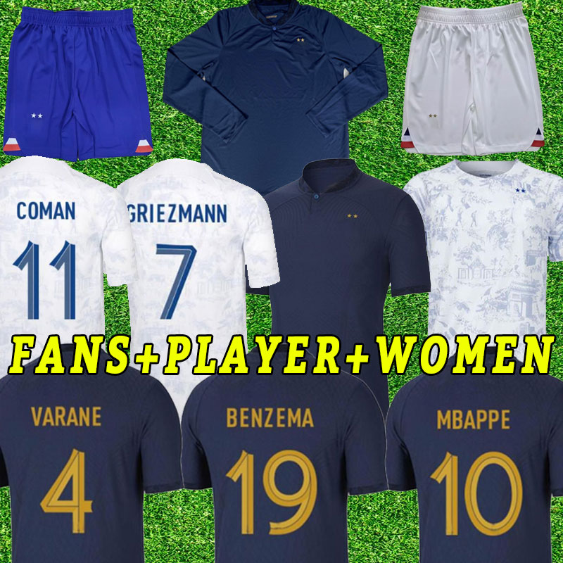 2022 MBAPPE GRIEZMANN BENZEMA Mens Francia Soccer Jerseys 22 23 POGBA GIROUD KANTE football Shirt Player Fans Version PAVARD TOLISSO Maillot Foot women long sleeve, Away+patch
2022 MBAPPE GRIEZMANN BENZEMA Mens Francia Soccer Jerseys 22 23 POGBA GIROUD KANTE football Shirt Player Fans Version PAVARD TOLISSO Maillot Foot women long sleeve, Away+patch