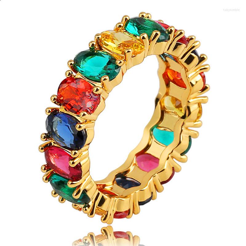 Wedding Rings Luxury Charm Female Elegant Rainbow Crystal One Ring Yellow Gold Silver Women For Engagement
Wedding Rings Luxury Charm Female Elegant Rainbow Crystal One Ring Yellow Gold Silver Women For Engagement