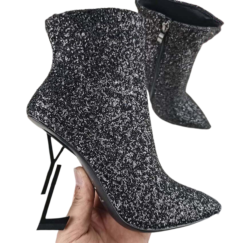 Designer shoe woman ankle boot winter outdoor high heel shoes booties leather chains logo buckle women fashion, Multi
Designer shoe woman ankle boot winter outdoor high heel shoes booties leather chains logo buckle women fashion, Multi