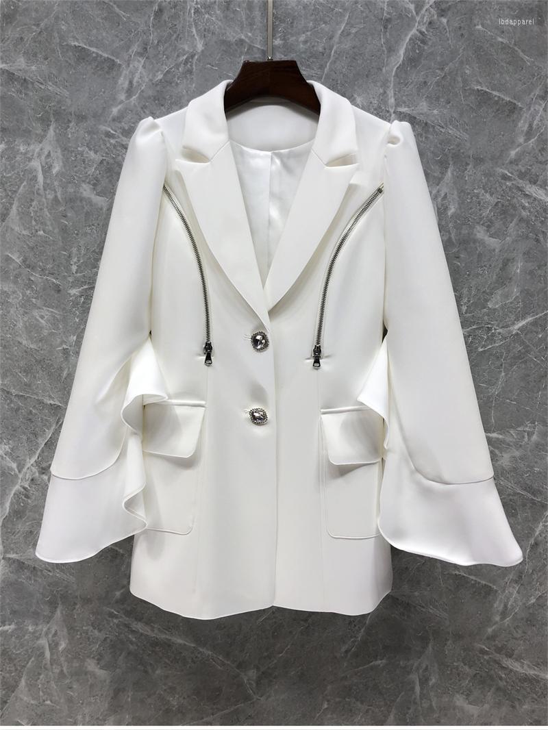 Women' Suits High Quality Blazer Coats 2022 Autumn Winter Women Notched Collar Zip Deco Long Sleeve Casual White Blazers Female, Picture shown
Women' Suits High Quality Blazer Coats 2022 Autumn Winter Women Notched Collar Zip Deco Long Sleeve Casual White Blazers Female, Picture shown