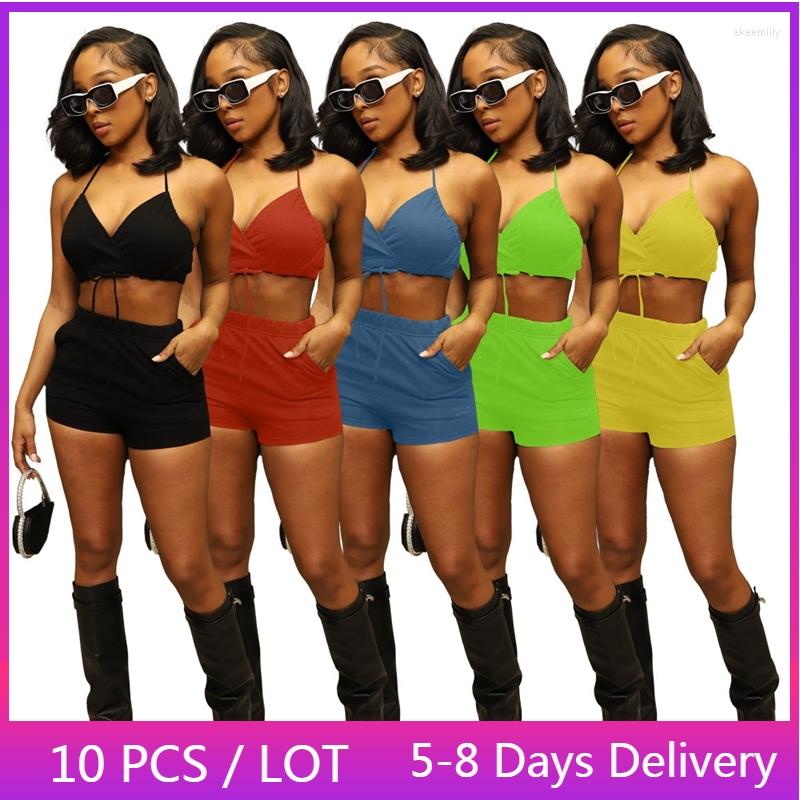 Women' Tracksuits Wholesale Items Summer Two Piece Sets Womens Outfits Backless Bandage Crop Top And Shorts Set Clubwear Solid Sexy Beach, Black
Women' Tracksuits Wholesale Items Summer Two Piece Sets Womens Outfits Backless Bandage Crop Top And Shorts Set Clubwear Solid Sexy Beach, Black