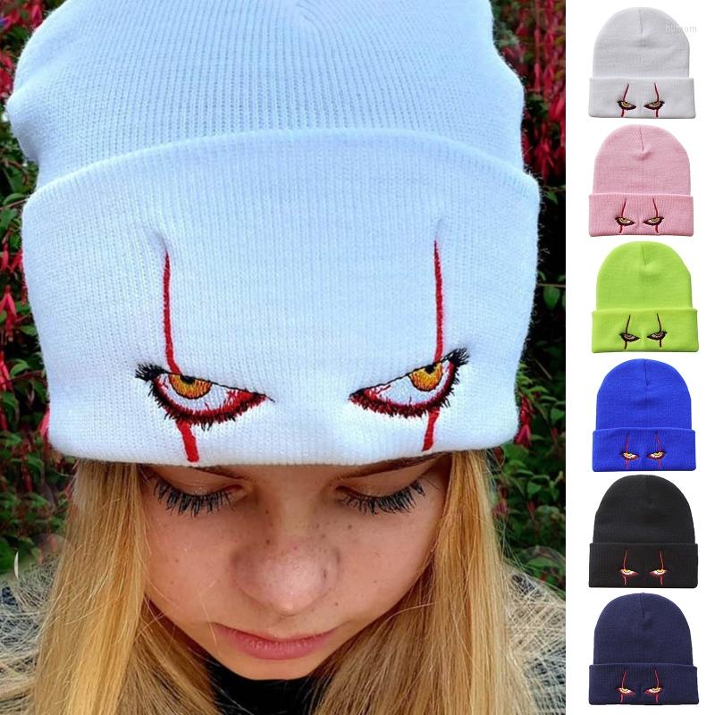 Berets Women Men Winter Knitted Casual Beanie Hat Scary Clown Eyes Embroidery Hip Hop Cuffed Skull Cap Halloween Cosplay Party, Blue
Berets Women Men Winter Knitted Casual Beanie Hat Scary Clown Eyes Embroidery Hip Hop Cuffed Skull Cap Halloween Cosplay Party, Blue