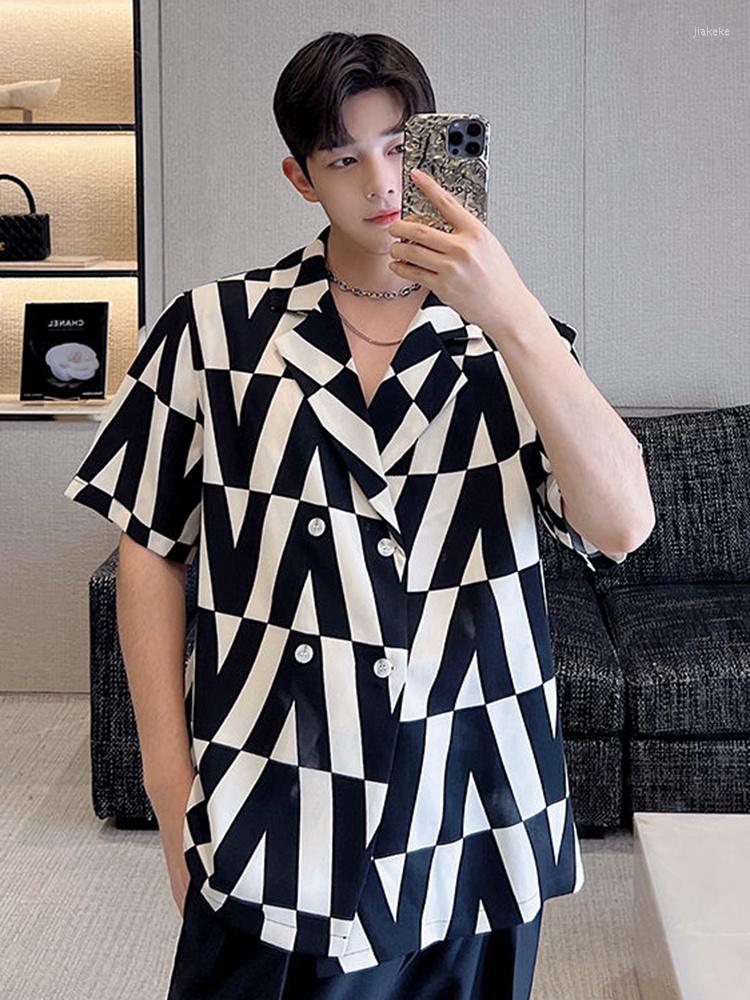 Men's Casual Shirts Print Summer Loose Geometric Short Sleeve Shirt 2023 Fashion Contrast Color Single Breasted Ptemperament Luxury 2A3202, Black
Men's Casual Shirts Print Summer Loose Geometric Short Sleeve Shirt 2023 Fashion Contrast Color Single Breasted Ptemperament Luxury 2A3202, Black