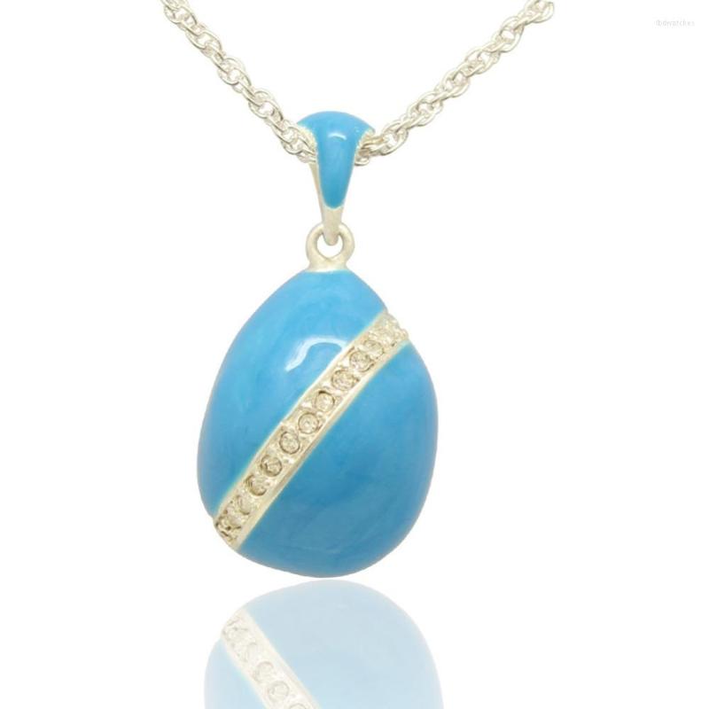 Pendant Necklaces Suitable For European Necklace Light Blue Enamel Hand-made Resurrection Egg Holiday Gift
Pendant Necklaces Suitable For European Necklace Light Blue Enamel Hand-made Resurrection Egg Holiday Gift