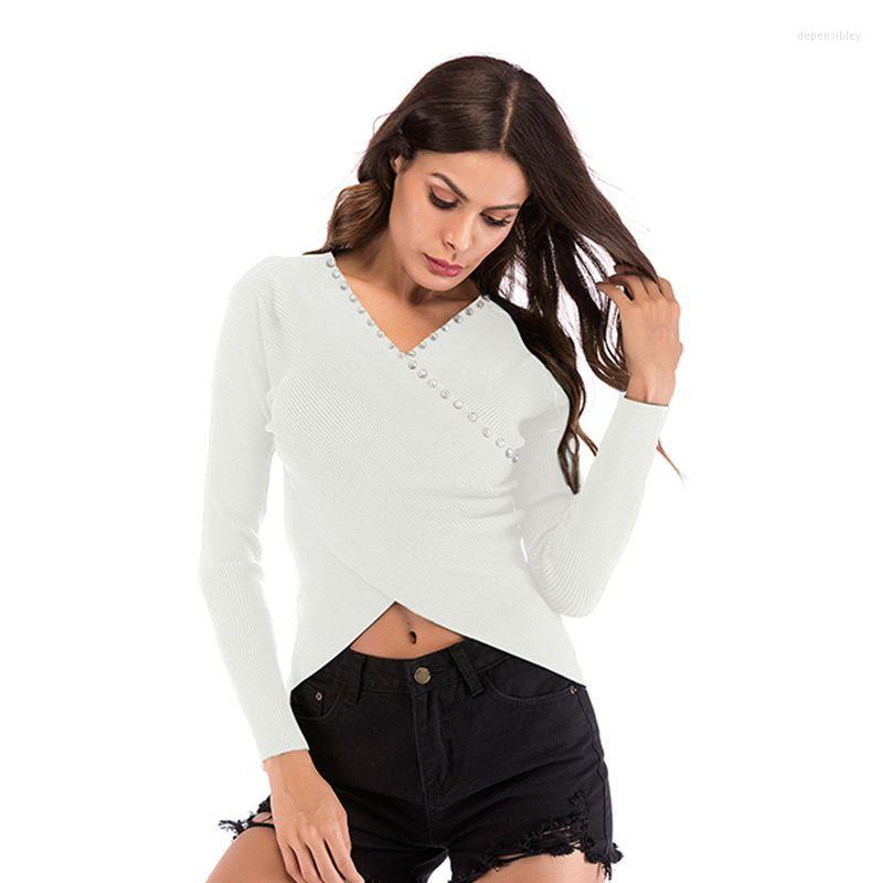 Women's Sweaters 2022 Autumn Bottoming Sweater Women's V-neck Cross Irregular Beading Waist Navel, Picture shown
Women's Sweaters 2022 Autumn Bottoming Sweater Women's V-neck Cross Irregular Beading Waist Navel, Picture shown