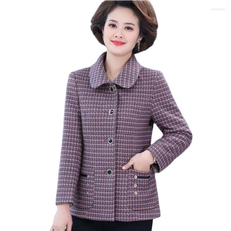 Women's Wool Middle-Aged Mother Spring Autumn Ladies Woolen Coat Lattice Long Sleeve Short Single-Breasted Fashion Slim Female Jacket 5XL, Purple
Women's Wool Middle-Aged Mother Spring Autumn Ladies Woolen Coat Lattice Long Sleeve Short Single-Breasted Fashion Slim Female Jacket 5XL, Purple