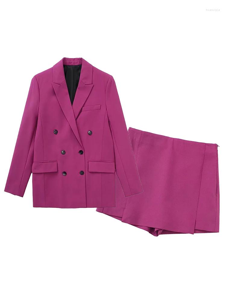 Women' Tracksuits Aachoae Women Elegant Solid Color Sets Fashion Double Breasted Long Sleeve Blazer Suits With High Waist Side Zip Up, Rose shorts 
Women' Tracksuits Aachoae Women Elegant Solid Color Sets Fashion Double Breasted Long Sleeve Blazer Suits With High Waist Side Zip Up, Rose shorts