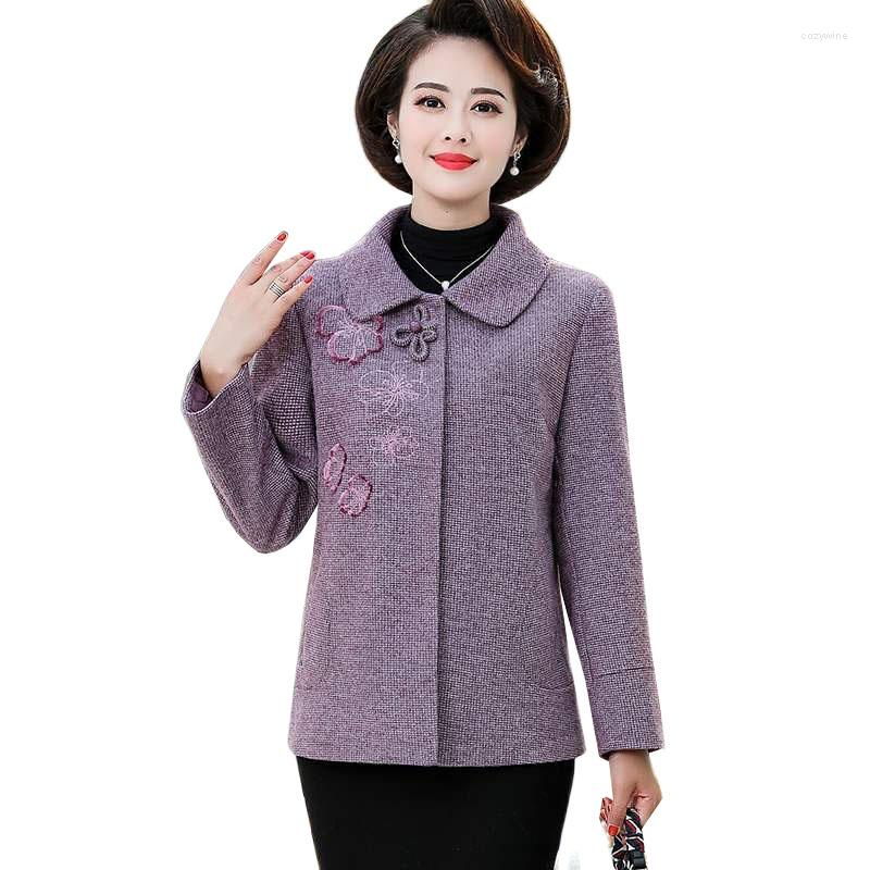 Women's Wool Middle-aged Mothers Women's Blended Woolen Jacket 2022 Autumn Fashion Thin Coat Women Basic Female Outerwear Tops, Purple
Women's Wool Middle-aged Mothers Women's Blended Woolen Jacket 2022 Autumn Fashion Thin Coat Women Basic Female Outerwear Tops, Purple