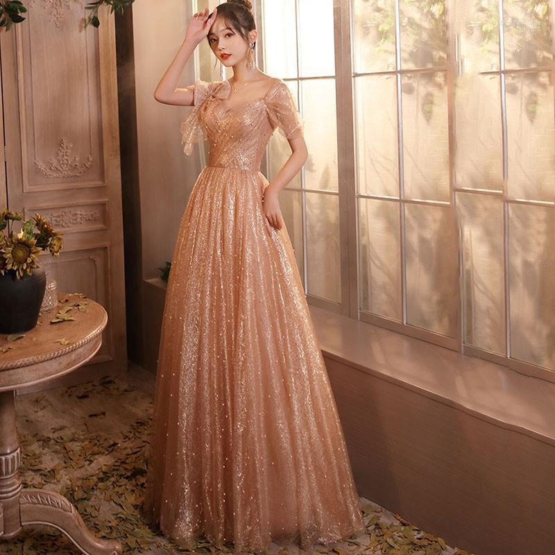Ethnic Clothing Beaded Geometric Champagne Maxi Cheongsam Sexy V-Neck Perspective Puff Sleeve Qipao Elegant Princess Pleated Banquet Dress G
Ethnic Clothing Beaded Geometric Champagne Maxi Cheongsam Sexy V-Neck Perspective Puff Sleeve Qipao Elegant Princess Pleated Banquet Dress G