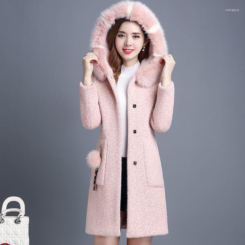 Women's Wool Imitation Mink Velvet Female Jacket Autumn Winter Women Woolen Coat Middle-aged Overcoat Woman Thicken Warm Outwear R884, Pink
Women's Wool Imitation Mink Velvet Female Jacket Autumn Winter Women Woolen Coat Middle-aged Overcoat Woman Thicken Warm Outwear R884, Pink