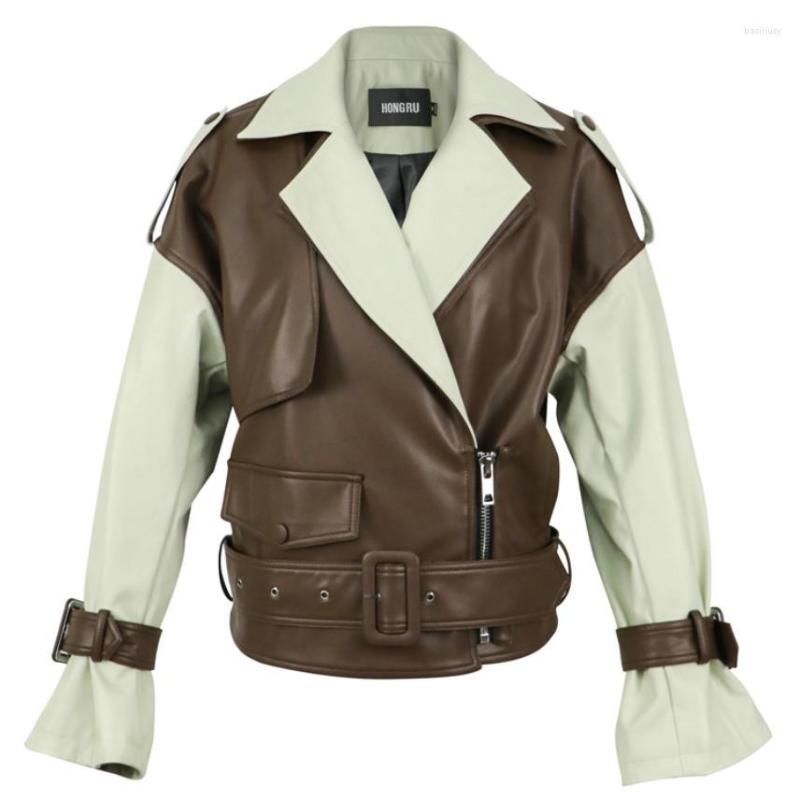 Women' Leather Fashion Locomotive Wind Short Warm Pu Coat Female Hit Color Double Lapel Design Jackets With Belt F831, Khaki
Women' Leather Fashion Locomotive Wind Short Warm Pu Coat Female Hit Color Double Lapel Design Jackets With Belt F831, Khaki