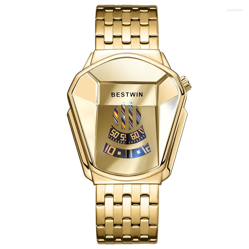 Wristwatches Men's Fashion Cool Locomotive Watches Top Brand Quartz Golden Men Waterproof Geometric Shape Dial Relogio Masculino, Steel-black
Wristwatches Men's Fashion Cool Locomotive Watches Top Brand Quartz Golden Men Waterproof Geometric Shape Dial Relogio Masculino, Steel-black