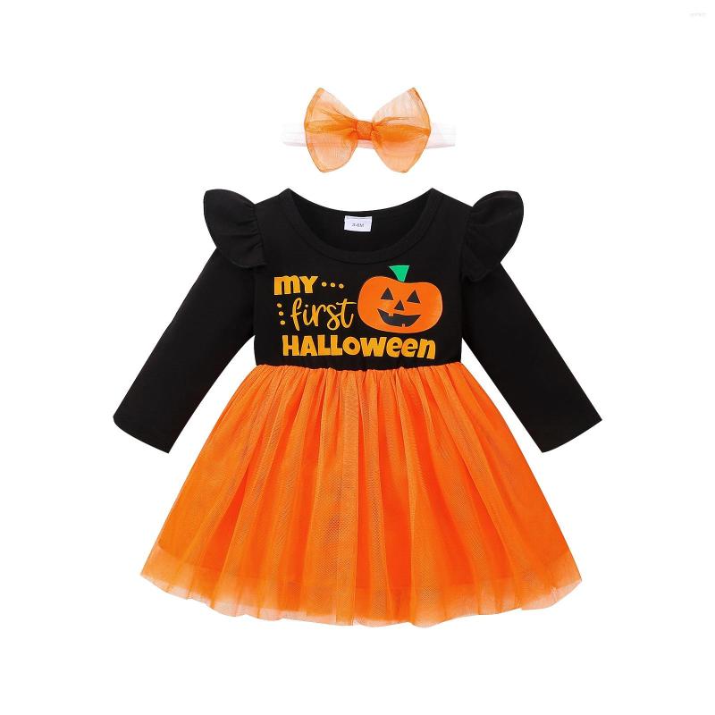 Girl Dresses Born Infant Baby Halloween Outfits Long Sleeve Letter Printed Mesh Patchwork Ruffles Decor Dress Bow-Knot Headband Set, Picture shown
Girl Dresses Born Infant Baby Halloween Outfits Long Sleeve Letter Printed Mesh Patchwork Ruffles Decor Dress Bow-Knot Headband Set, Picture shown