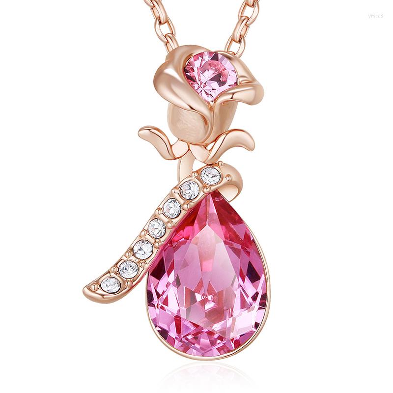 Pendant Necklaces Rose Gold Crystals Vintage Women Charm Zircon Pink Blue Sexy Flower Set Elegant Statement
Pendant Necklaces Rose Gold Crystals Vintage Women Charm Zircon Pink Blue Sexy Flower Set Elegant Statement